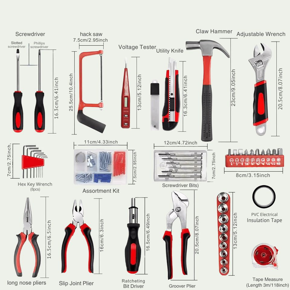 43Pcs Hardware Toolbox