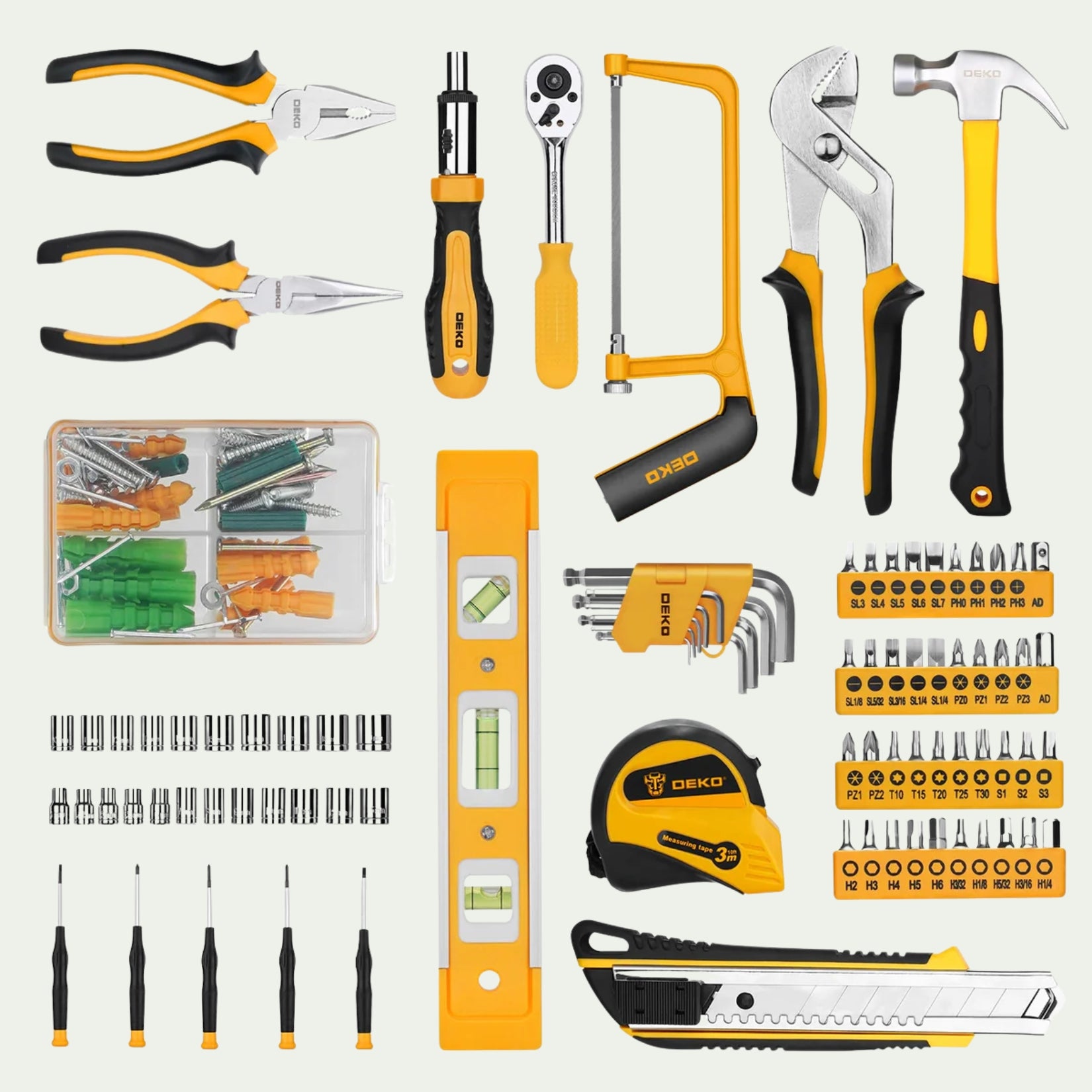 228Pcs Hardware Toolbox