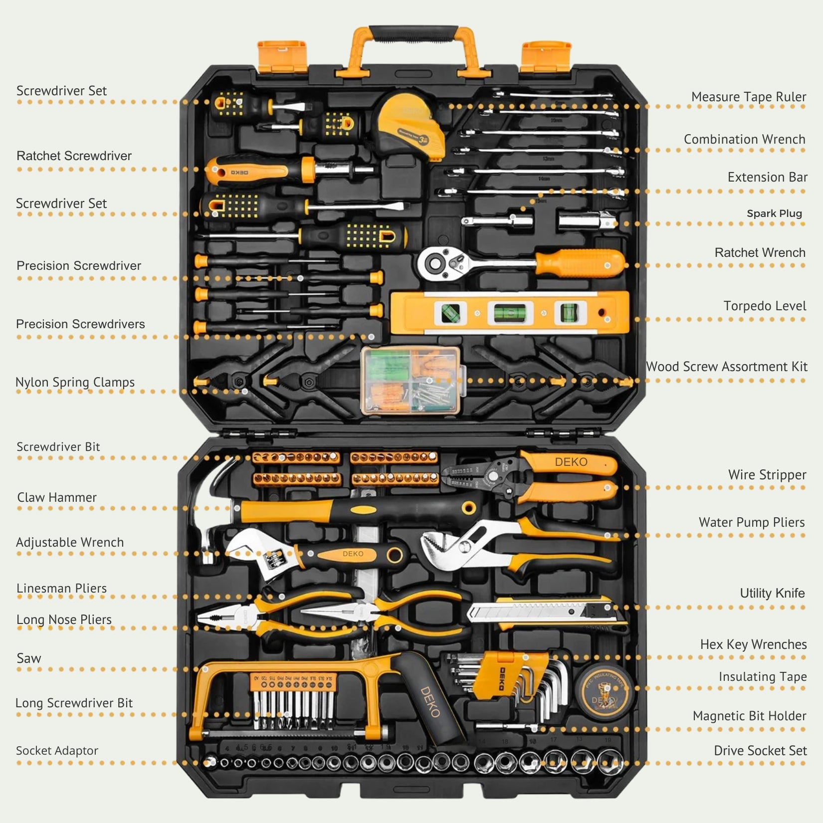 228Pcs Hardware Toolbox